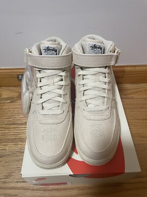 Stüssy x Nike Air Force 1 Mid - Fossil DJ7841 200 Size 8 | eBay