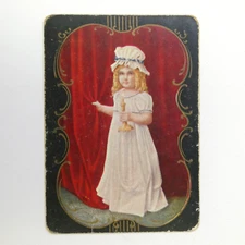 Antique Single Swap Playing Card Good Night 3 of Clubs SC81
