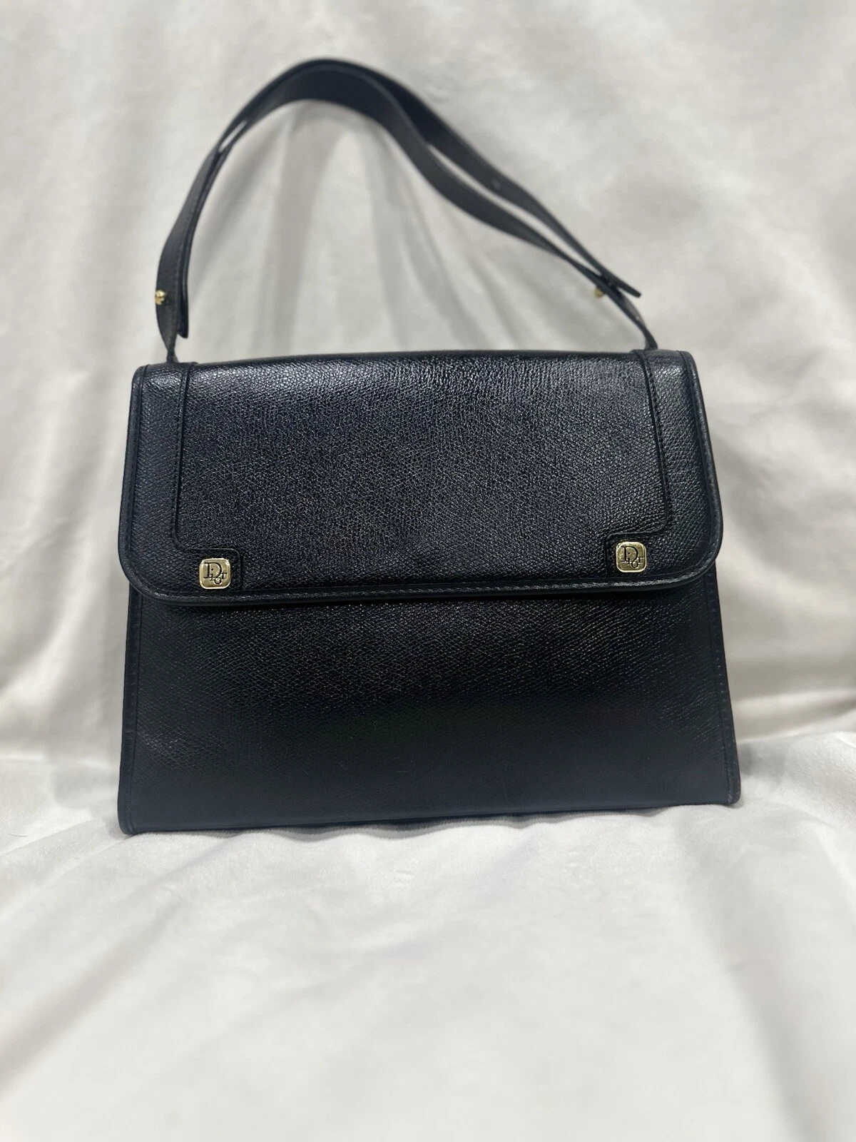 Sac à bandoulière Christian Dior en cuir noir