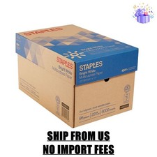 Staples Multipurpose Paper, 8.5" x 11", 22 lbs., Bright White, 500 Sheets/Ream,