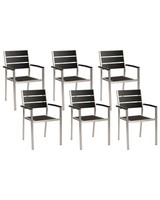 Gartenstuhl 6Er Set Schwarz / Silber Modern Design Stapelbar Vernio