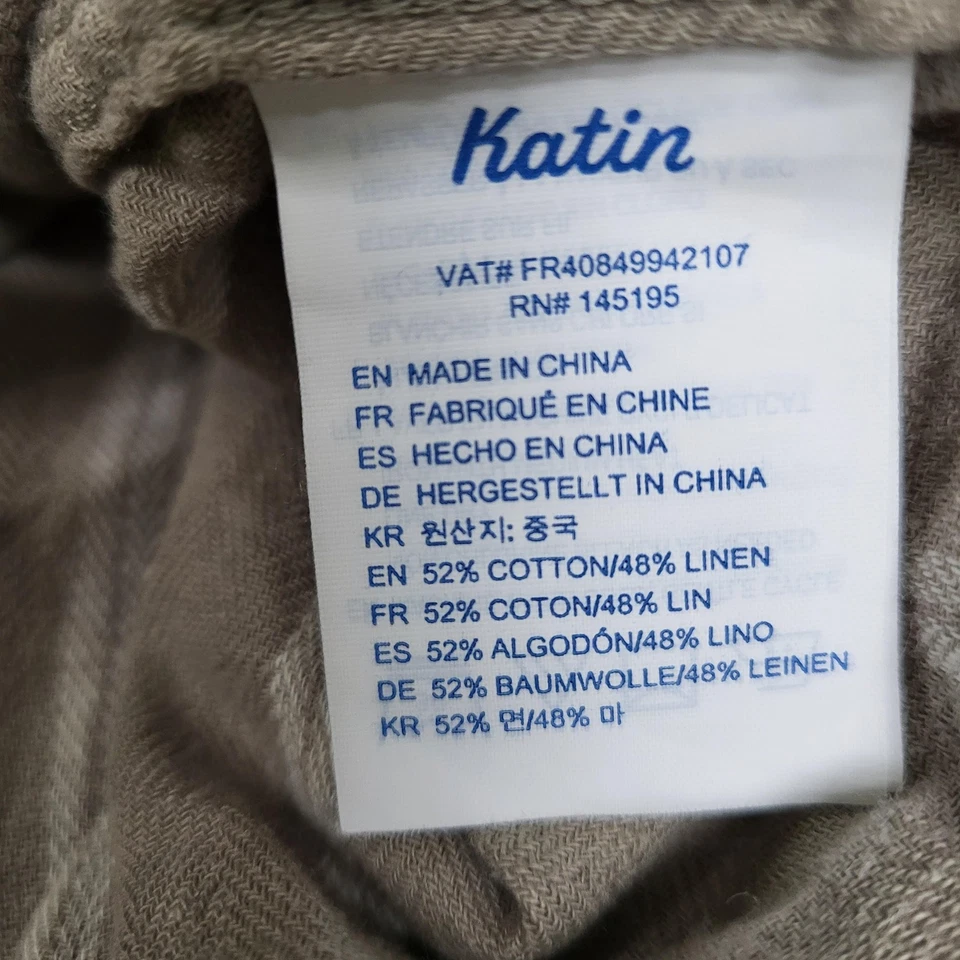 Camisa con botones Katin para hombre GRANDE marrón a rayas manga corta Foto 4 de 4