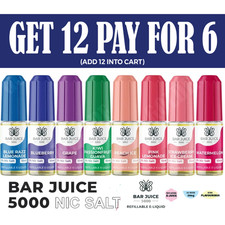 Bar Juice 5000 Refillable Nic Salt 10mg | 20mg E Liquid | 50VG/50PG Vape Juice