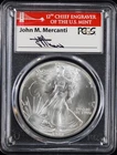 1986-S Silver Eagle PCGS MS70 Mercanti Signed
