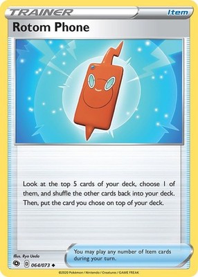 Rotom Phone - 064/073 - Uncommon (Near Mint) Champion's Path - Trainer - Item Po
