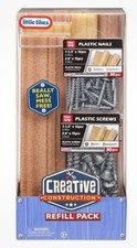 Little Tikes Creative Construction Wood, Nails, & Screws Refill Pack- NEW SEALED