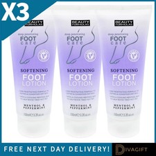 3 x BEAUTY FORMULAS FOOT LOTION 100ML SOFTENING DEEP PENETRATING FOOT CARE CREAM