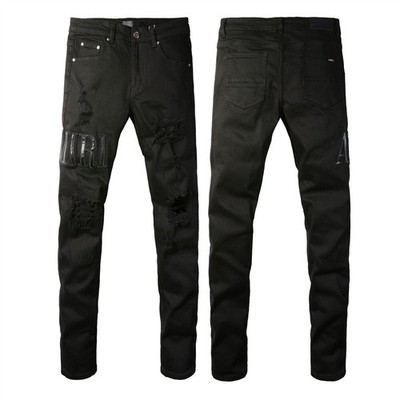 Amiris jeans Men Fashion Black low elevation skinny hold denim trousers pants