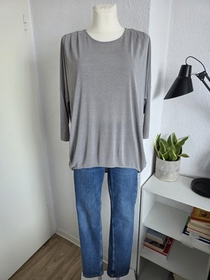 COS Damen Bluse Shirt Oberteil 36 S Oversized Relaxed Grau 3/4 Ärmel 2761