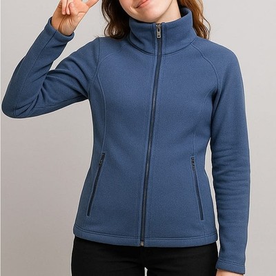Columbia Womens S Ocean Blue Full Zip Jacket Hiking Outdoor Smooth Style