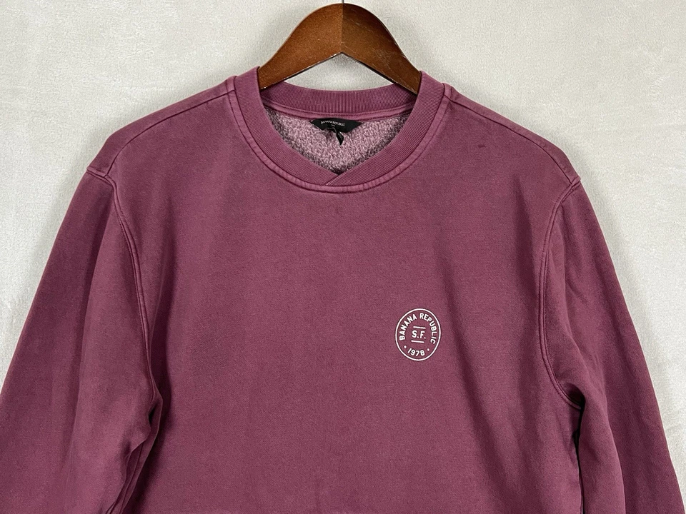 Banana Republic Vintage Logo Sweatshirt Women's L Bright Wine Color S.F. 1978 - Imagem 3 de 4