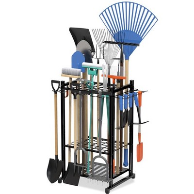 Garden Tool Organizer Rack Up to 50 Tools, HeavyDuty Steel Yard Tool Organize...