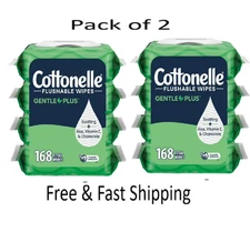 Cottonelle GentlePlus Flushable Wet Wipe 4 Flip-Top Packs 2pack total 336