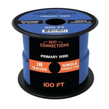 BEST CONNECTIONS Automotive Primary Wire 18 Guage, 100ft (Various Color Options)