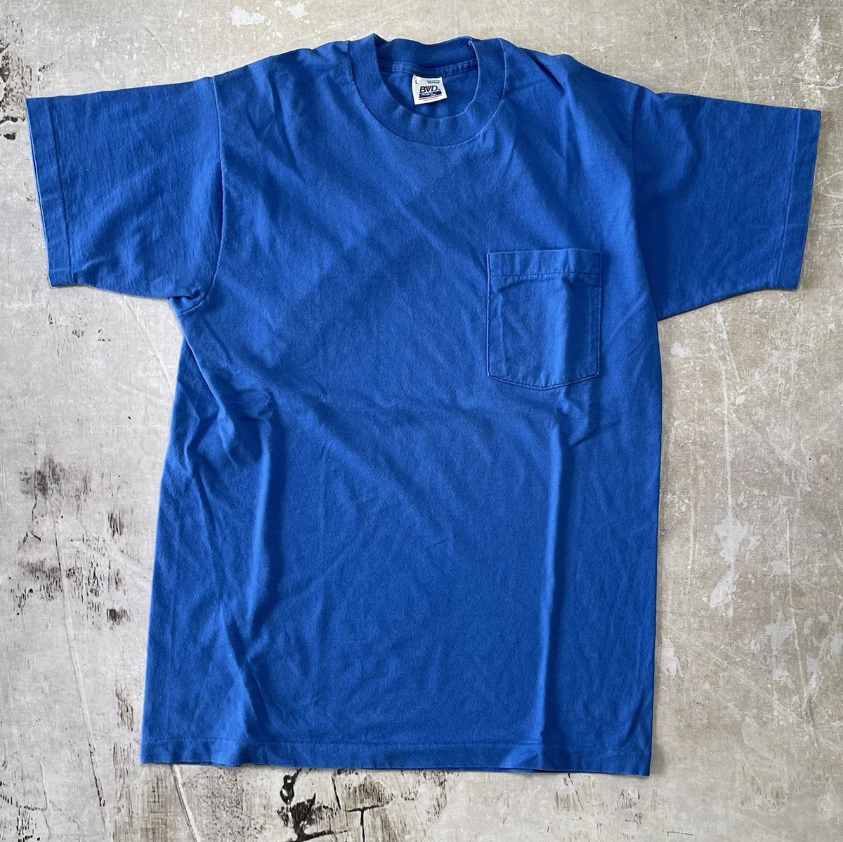 Vintage BVD Premium Series Pocket T-shirt Lot (2) Large Made in