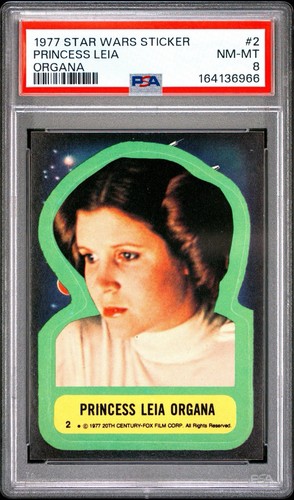 1977 Topps Star Wars Princess Leia Sticker #2 PSA 8 NM-MT