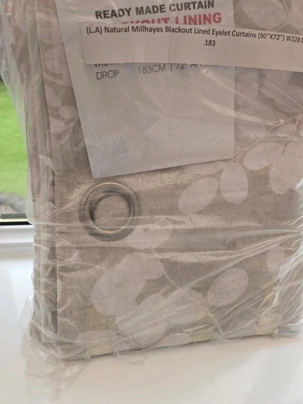 Brand new laura Ashley millhayes blackout linned eyelet curtains w228cm drop 183 - Image 4 of 4