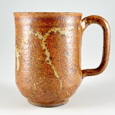 Handmade Studio Pottery Brown Drip Glazed Stoneware Mug Ceramic Coffee Cup Vtg