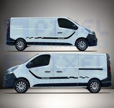 Bold BLACK EDITION Side Stripes - Vinyl Decals for Vauxhall Vivaro (2014 2024)