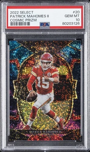 2022 PANINI SELECT COSMIC PRIZM #20 PATRICK MAHOMES II PSA 10