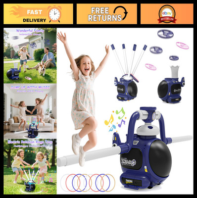 4-in-1 Music Jumping Toy Car, Flying Disc Launcher, Ring Toss
