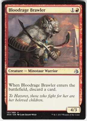 Bloodrage Brawler 121 Uncommon Amonkhet Magic: The Gathering Lightly Played