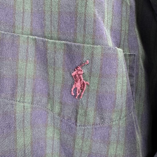 Ralph Lauren Big Shirt Men Large Blue Green Blackwatch Plaid Cotton Vintage - Picture 3 of 8