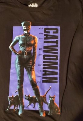 Selina Kyle Catwoman Cats T Shirt Batman DC Comic Sz S Black 