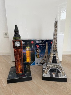 Ravensburger 3D Puzzle Big Ben und Eiffelturm Night Edition