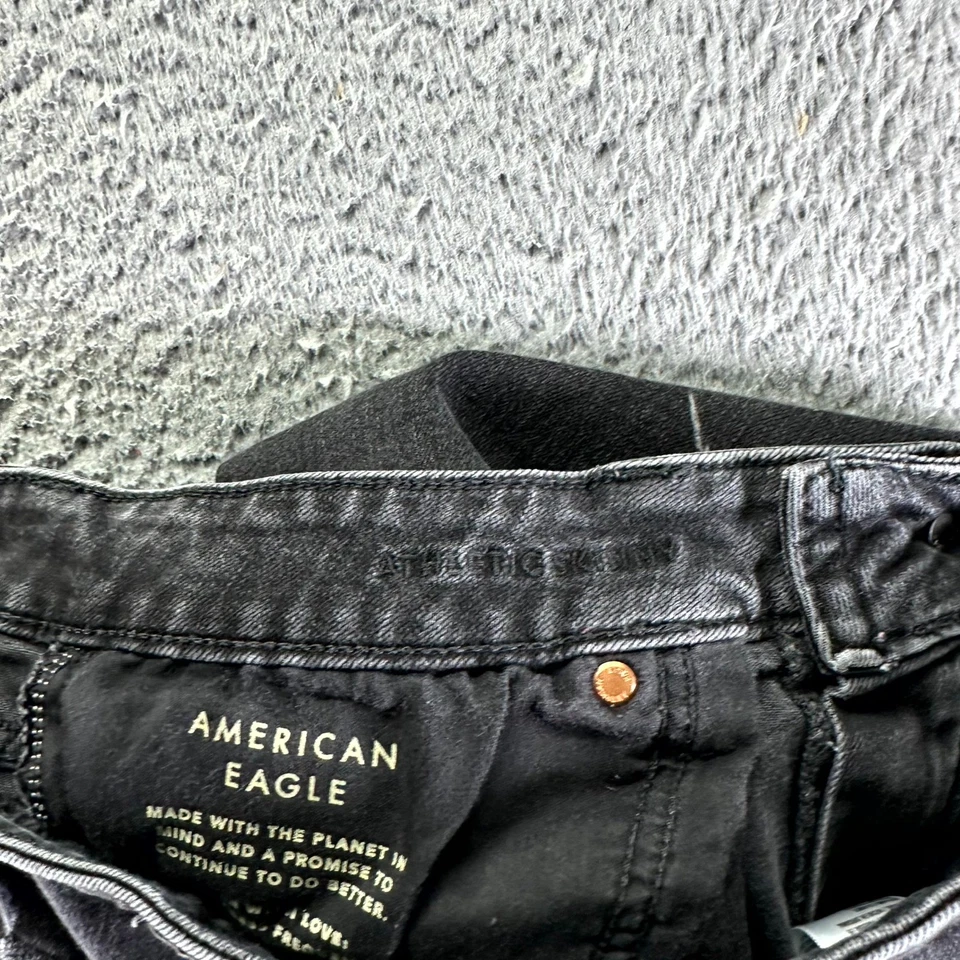 Pantalones de mezclilla American Eagle Outfitters Airflex+ para hombre 32x32 negros algodón elástico Foto 4 de 4