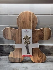Gingerbread Serving Cheese Board with knife Holiday cutting tray Christmas NEW