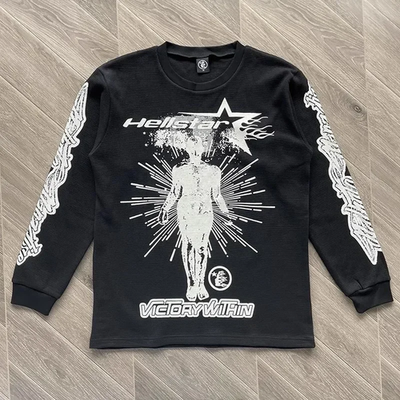 Hellstar Victory Within Thermal T-Shirt Black/White Mens Long