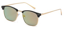 Elegant Lightweight Stylish Sunglasses - Gold Frame - Yellow/Orange Mirror Lens