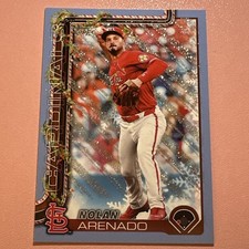 2025 Topps Holiday - Nolan Arenado #H132 Holiday Light Blue & White Glitter