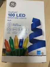 GE 100 Multi Color Mini String Lights Green Wire Holiday Christmas Fun NEW