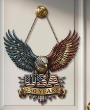 American Eagle Wooden Door Sign, USA 250th Patriotic Decor 1776  2026