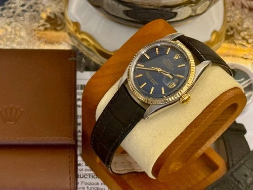 Rolex Oyster Perpetual Datejust 1603 36mm 18KGold SS 1960s, RA313 AUTO. Vintage