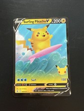 Pokemon Pikachu v Surfing Ultra Rare Card 8/25 Celebrations