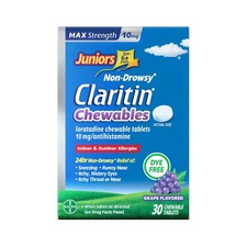 Juniors Ages 6+ Claritin Max Strength 10mg Chewables 1 Dose 24-Hour Non-Drowsy