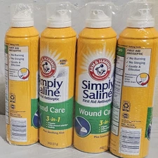 4 Pk Arm & Hammer Simply Saline 3-in-1 First Aid Antiseptic, 7.40 oz Each