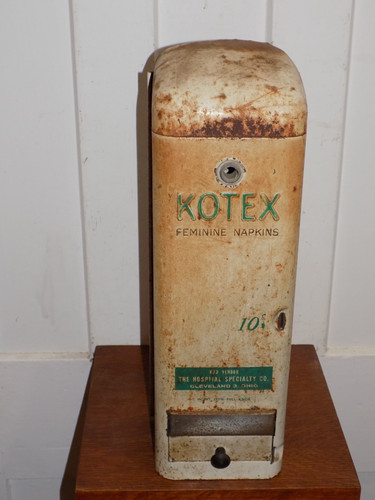 Vintage Kotex Sanitary Knapkin Metal Embossed Wall Dispenser