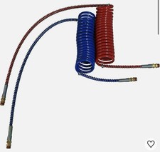 15ft Red Blue Coiled Air Brake Line Hose Set Semi Truck Trailer 12 40 Leads 15ft Red Blue Coiled Air Brake Line Hose Set Semi Truck Trailer 12 40 Leads