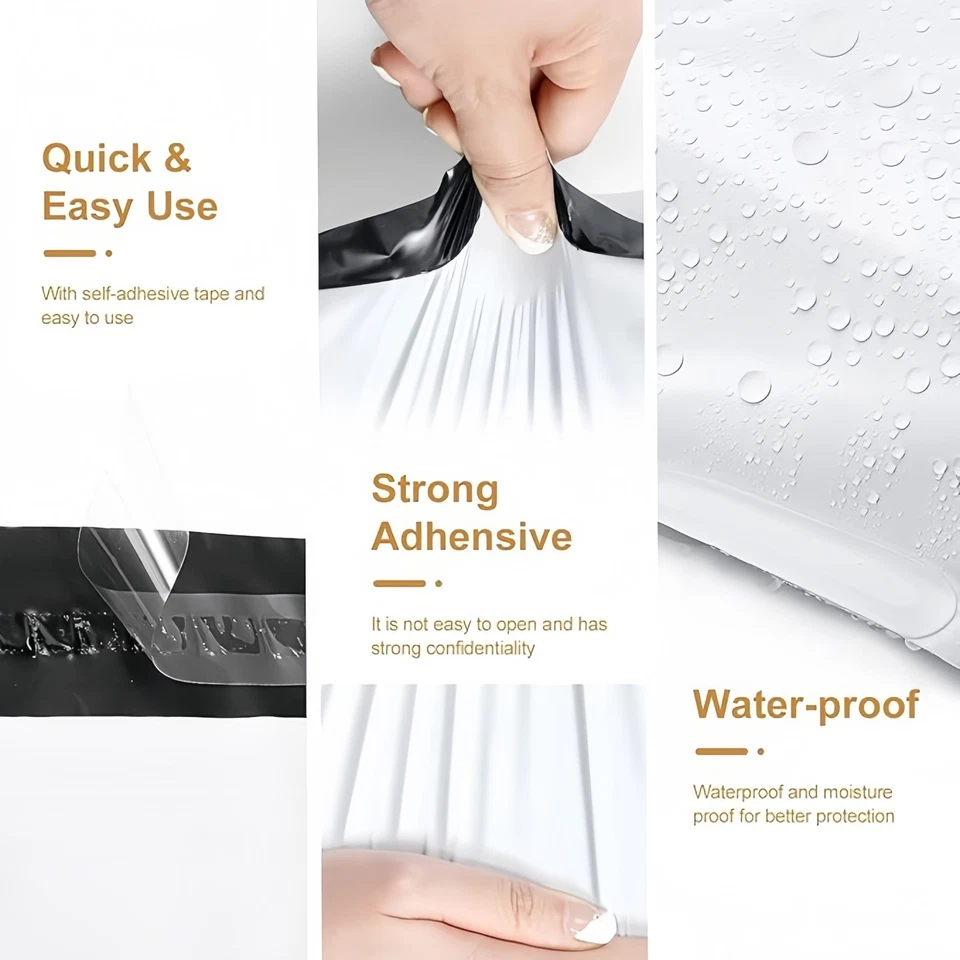 5x7-inch white polyethylene (PE) envelope pouch, waterproof and tear-resistant - Image 4 of 4