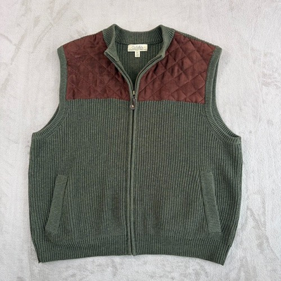 #ad #ad Cabelas Shooting Hunting Full Zip Vest Green Knit Men 2XL Pockets GorpCore $44.88