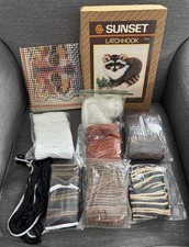 VTG Sunset Latch Hook Kit Ricky Raccoon 8240 Finished Size 15" X 13" READ