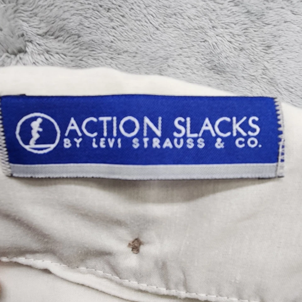 Pantalones Levi's vintage para hombre W40 L30 bronceado Dacron poliéster pantalones de acción oficina Foto 3 de 4