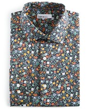 Bar III Men Slim fit Dress Shirt Shirt Small 15-15.5 Long Sleeve,Navy Spice,M