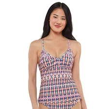 MSRP $68 Jessica Simpson Women's Print Bikini Swimsuit Separates Pink Size XL