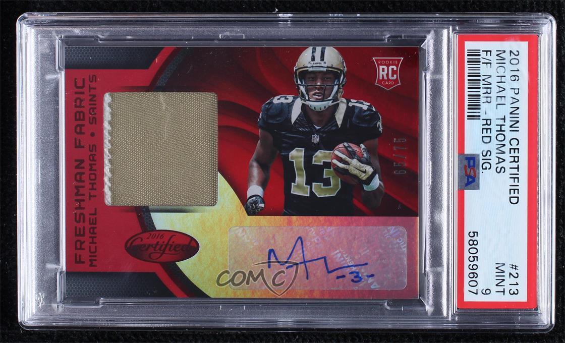 Michael Thomas Panini Certified #213 Freshman Fabric Mirror Red Signature