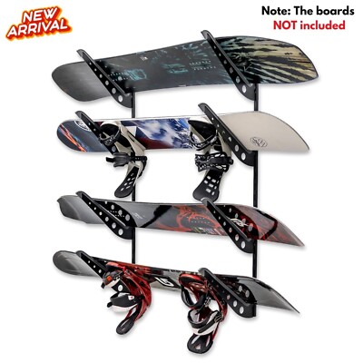 Snowboard Wall Mount Storage Rack Garage Organizer Space Saver WakeBoard Holder
